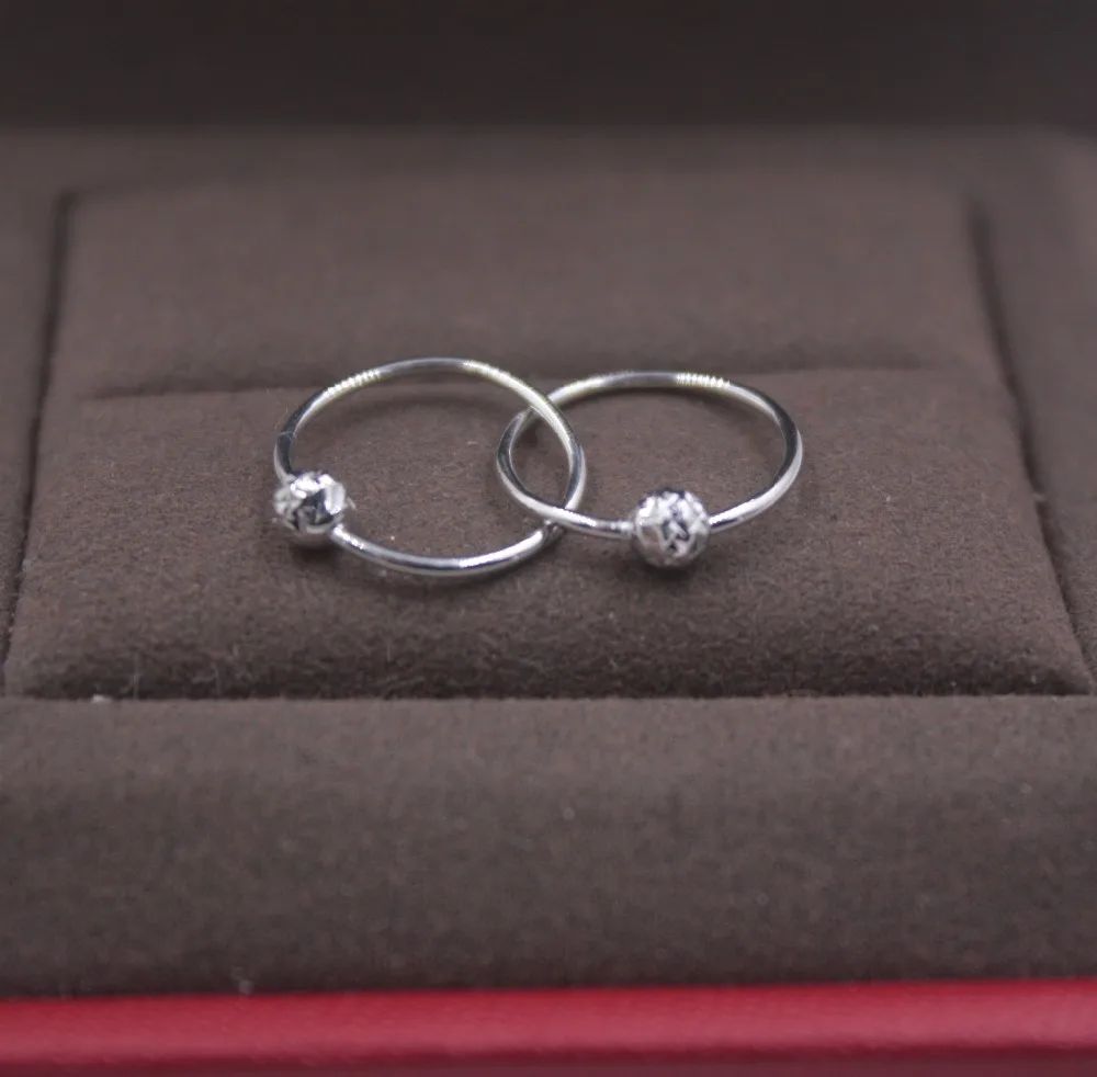 Новые серьги из розового золота 18 к идеальная резная бусина женский обруч на