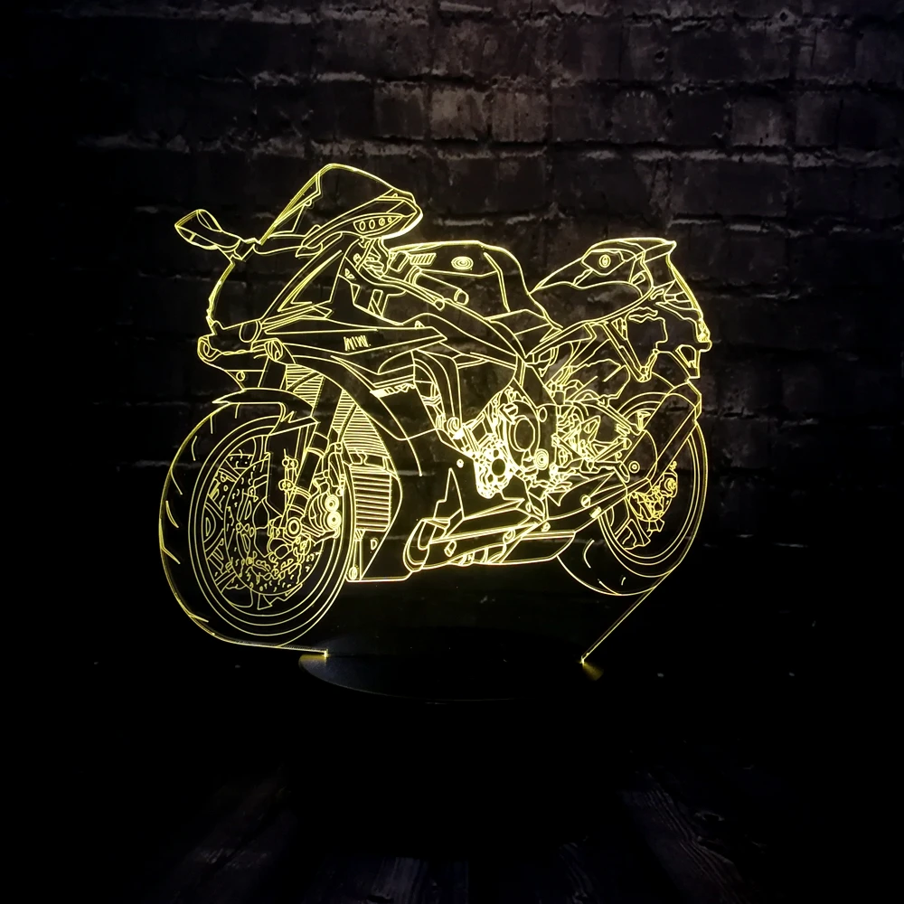 3D светодиодный ночной Светильник motocykel светильник в форме мотоцикла автомобиль 7