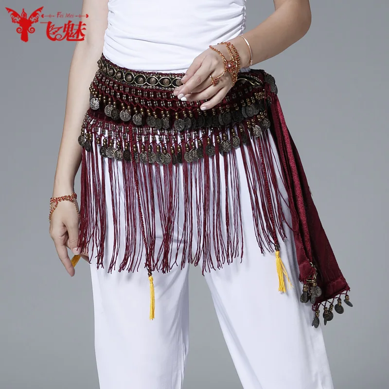 Новый женский костюм для танца живота пояс с этническими ветрами и кисточками