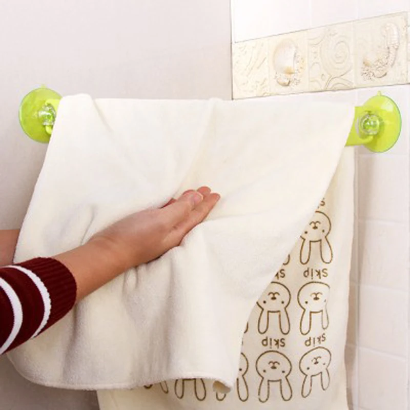 Регулируемый Ванная комната Полотенца вешалка прочного присоски бар стеллаж для