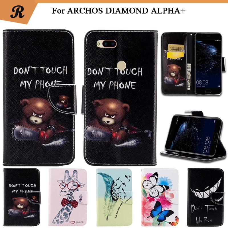 Чехол книжка с карманом для карт ForARCHOS DIAMOND ALPHA Plus из искусственной кожи|flip case|diamond