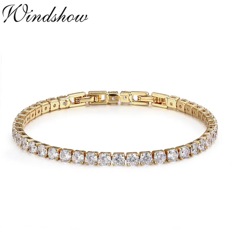 Cluster Round CZ Tennis Chain Gold Color Bracelet & Bangles For Women Girls Gift Jewelry Braceletes pulseras bracciali donna|colorful