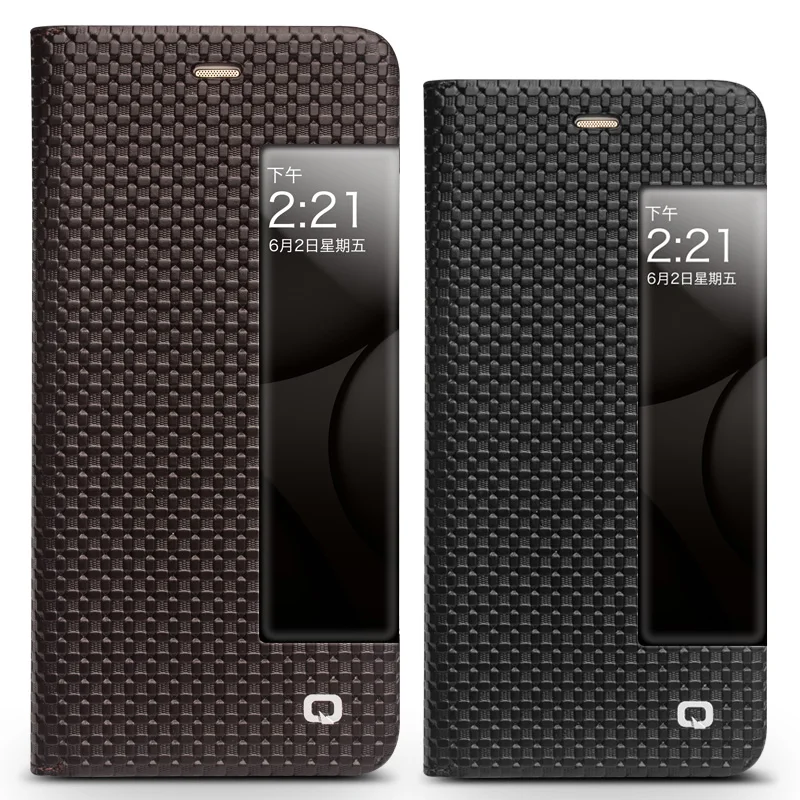 Умный флип-чехол QIALINO из натуральной кожи с окошком для Huawei Ascend P10 чехол Plus