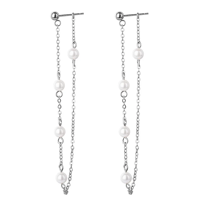 

Women's Drop Earrings Two Wear Natural Pearl Statement Tibetan Sliver Dangling Earrings For Woman Jewelry Wholesale