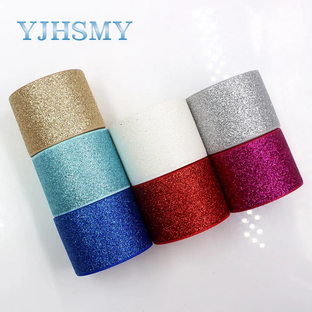 YJHSMY G-181027-1441, 38 мм 10 ярдов сплошной цвет Flash порошок grosgrain лента, свадебные украшения, рукоделие Подарочная упаковка МАТЕРИАЛЫ