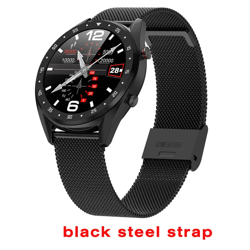 Greentiger L7 Bluetooth Смарт-часы для мужчин ЭКГ+ PPG HRV монитор сердечного ритма артериального давления IP68 Водонепроницаемый умный браслет Android IOS - Цвет: black steel