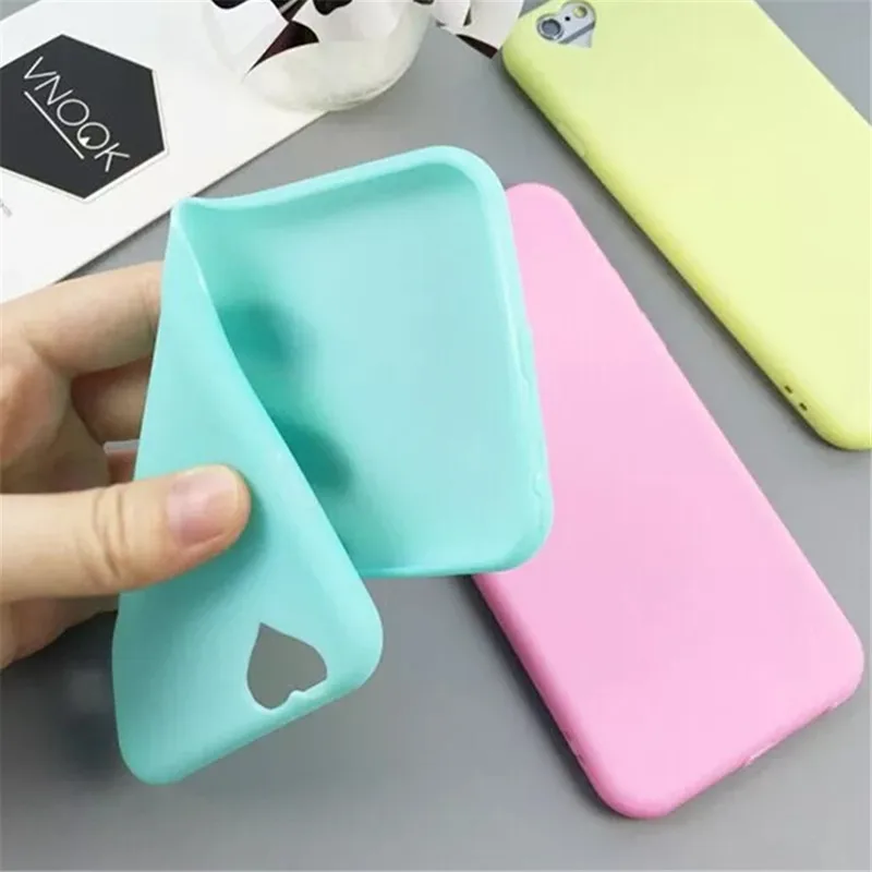 DS-LOVEHUI Soft Candy Color Matte TPU Phone Case for iPhone 6 6s 7 8 Silicon 5s SE Plus Full Cover |