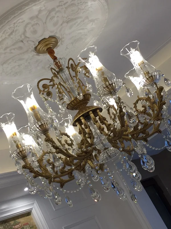 Подгонянная бронзовая стеклянная затененная Люстра для столовой освещение