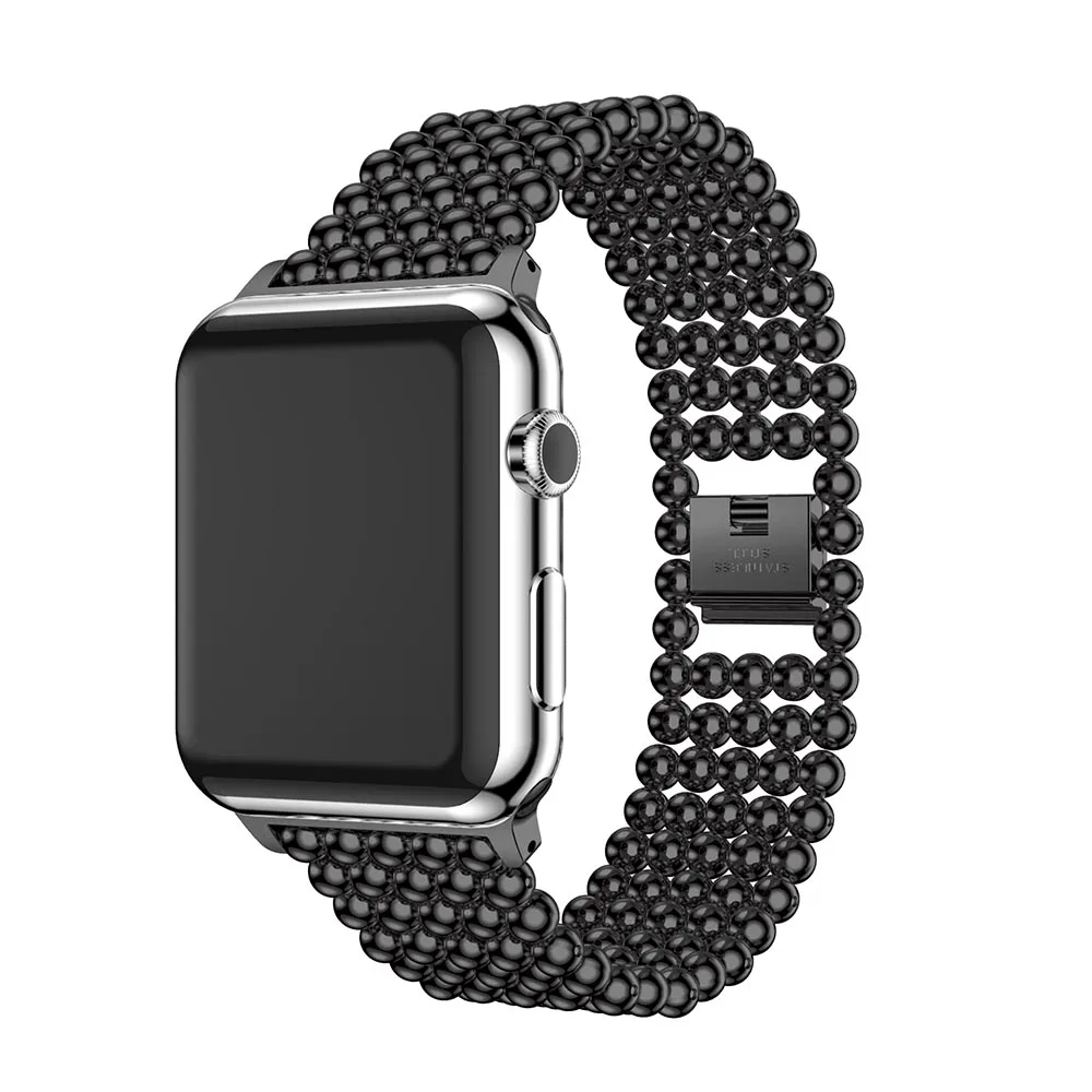 Роскошный браслет из нержавеющей стали ремешок для часов Apple watch 42 38 40 44 мм