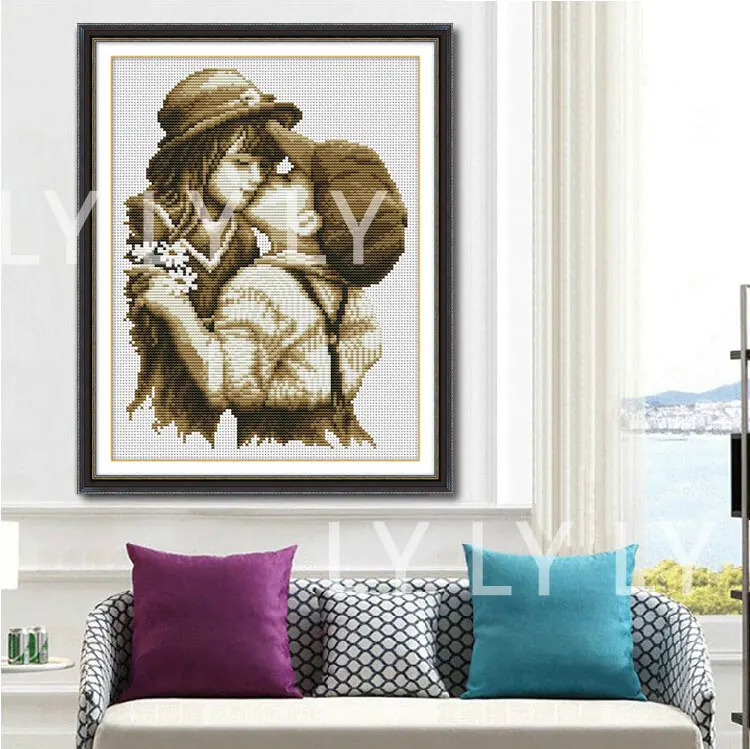 DMC Вышивка крестом первый романтический поцелуй узоры Счетный комплекты для