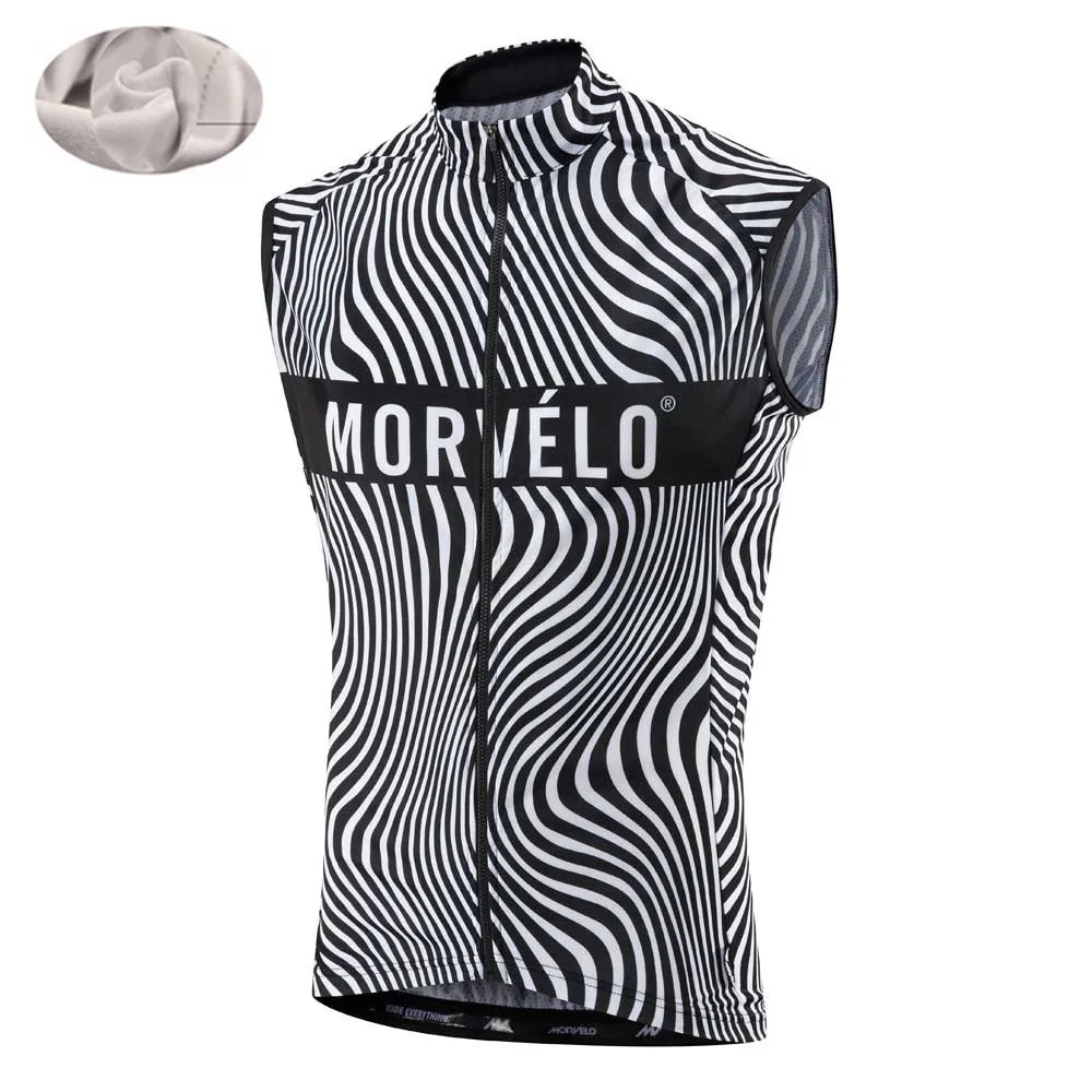 Зимняя Теплая Флисовая велосипедная одежда Morvelo жилет без рукавов Джерси Мужская