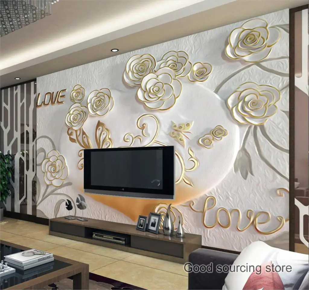 Современный Стиль 3D камея роза бабочка фото обои для гостиной | Строительство и