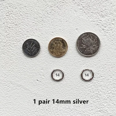 1 pair 14mm silver Модные серьги из стерлингового серебра 925 пробы, простой Размер, кольцо для ушей, модные серьги для мужчин, женщин, мальчиков и девочек, серебряные серьги, ювелирное изделие - Окраска металла: 1 pair 14mm silver