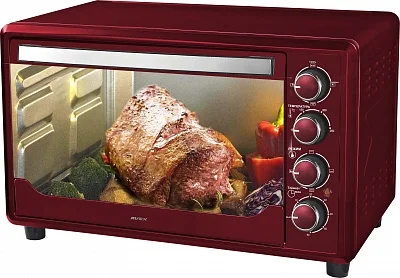 Red mirrow glass 35 литров, Конвекция, Гриль, Подсветка, Вертел, Мини духовка AVEX TR 350WCL - Цвет: Red mirrow glass