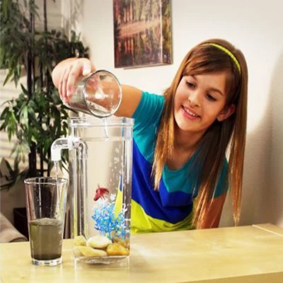 Самоочистки Рыбы Танк Половина Галлон Аквариум Свет Русла Камни Водных Растений