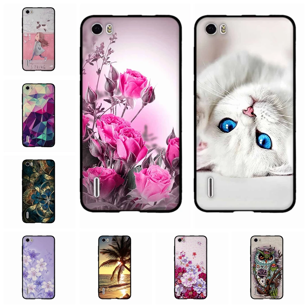 Чехол для huawei для НУА Вэй слава 6 Чехол H60-L01 H60-L02 H60-L04 H60-L12 Мягкий Силиконовый Модный чехол-сумка из ТПУ чехол Funda для Honor6 Coque бампер чехол