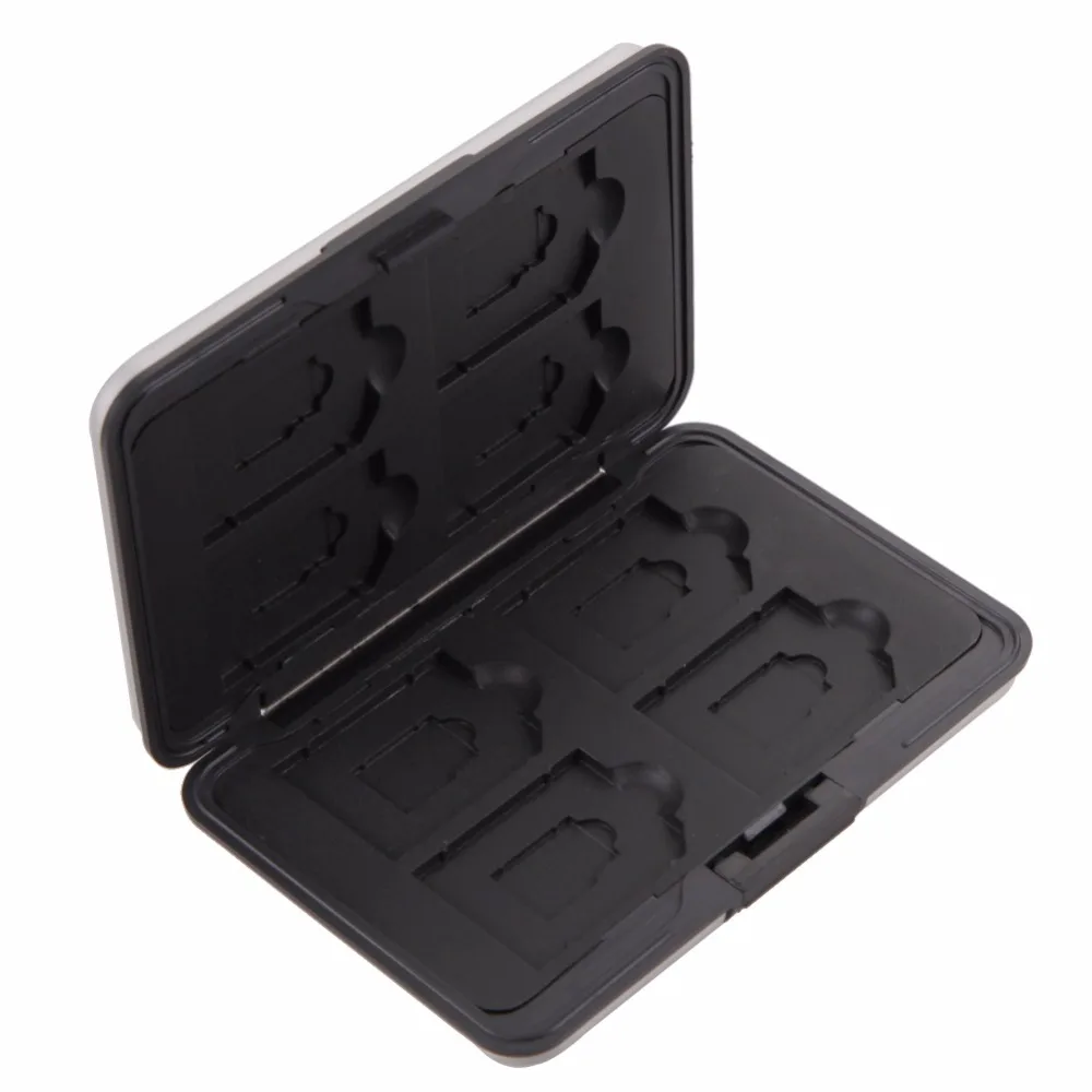 

SD Card Memory Card Storage Box Case Holder Silver Plastic 16 Slots (8+8) for Micro SD SD/ SDHC/ SDXC Memory Card Storage