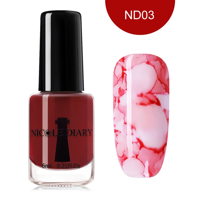 6ml ND03 NICOLE DIARY 15 мл Лак для ногтей Цветущий гель для ногтей акварельные чернила эффект дыма смазывание пузырь лак для творчества Маникюр украшения - Цвет: 6ml ND03