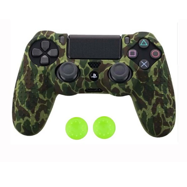 army green Противоскользящий силиконовый резиновый чехол для sony playstation 4 PS4 Pro тонкий контроллер с 2 джойстиками - Цвет: army green