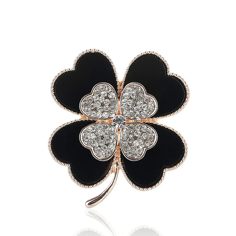 Модные Опал Камень Four Leaf Clover Брошь Pin Золото и серебро Цвет одежде подарок на день