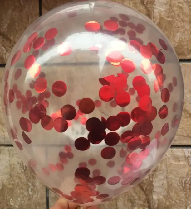 Red Confetti 5/10 шт. 12 дюймов ясно из розового золота Круглый Звездный конфетти воздушных шаров из латекса, на свадьбу, день рождения, Рождество, в форме сердца конфетти гелиевые шары Декор - Цвет: Red Confetti