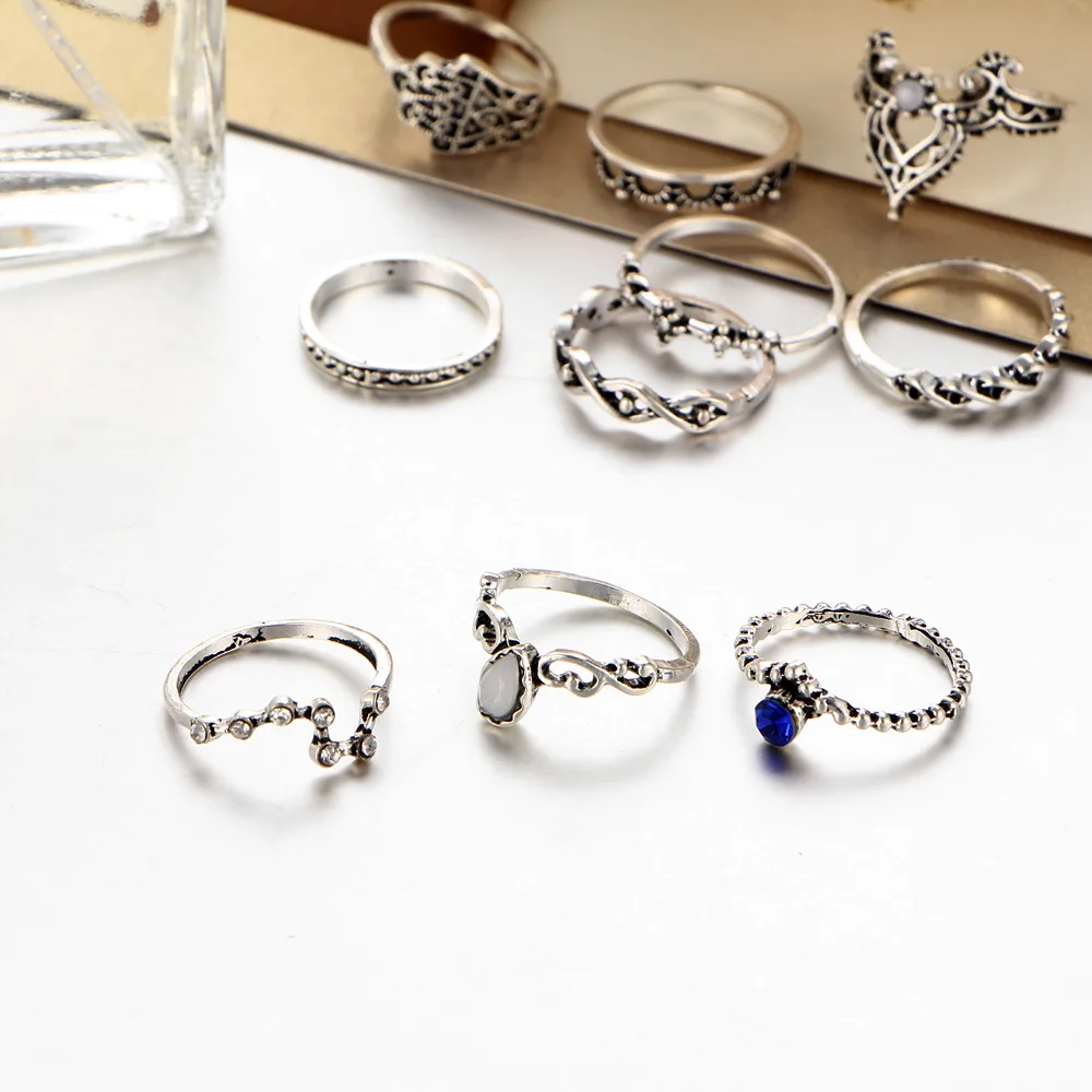 Женский комплект колец в форме цветка Fatima 10 шт./компл. ювелирное изделие с