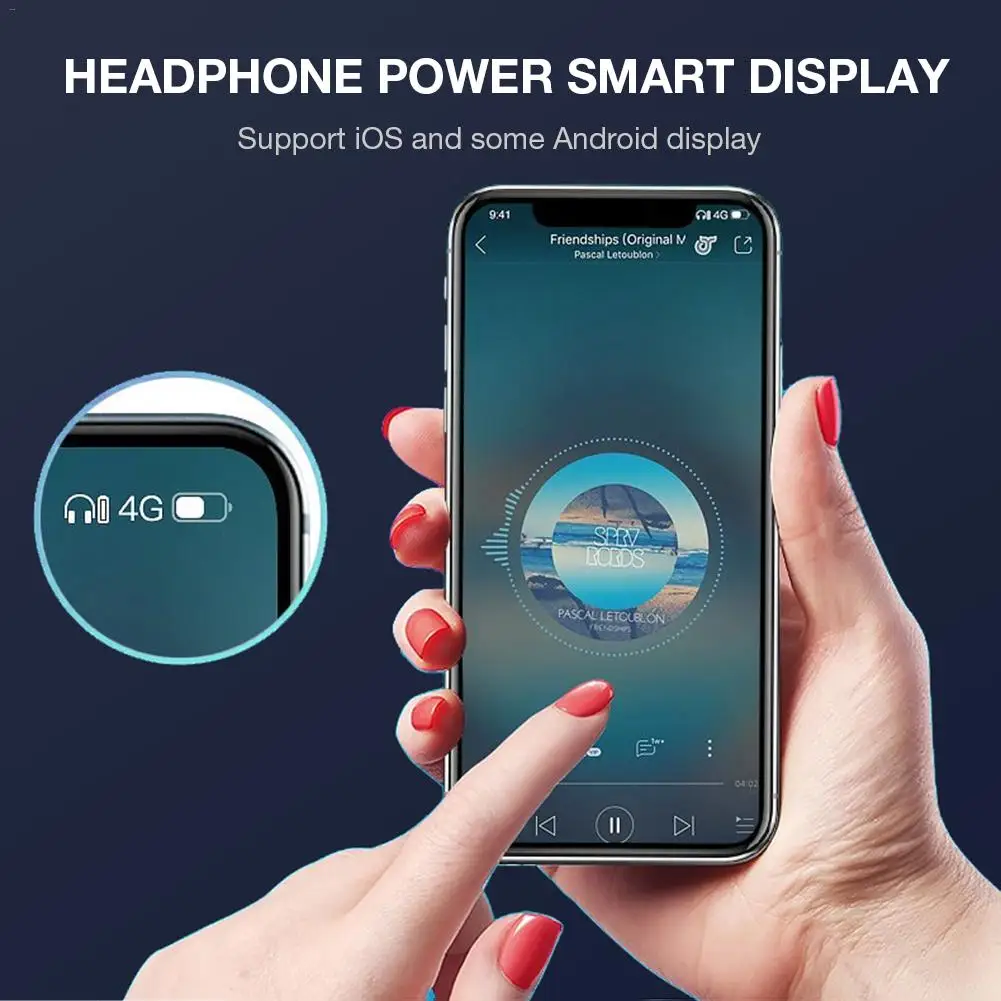 Размер Беспроводной Bluetooth наушники BT 5 0 Hi Fi стерео Бас звуком спортивные Шум