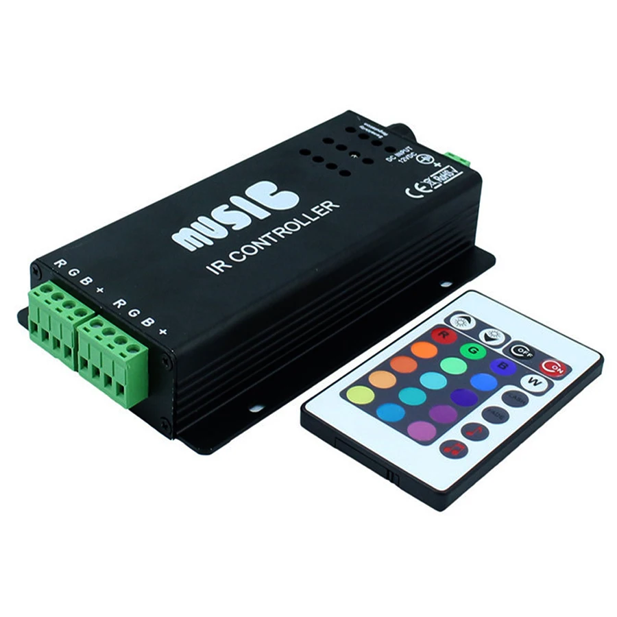 RGB музыкальный ИК контроллер с 24 клавишным пультом дистанционного управления