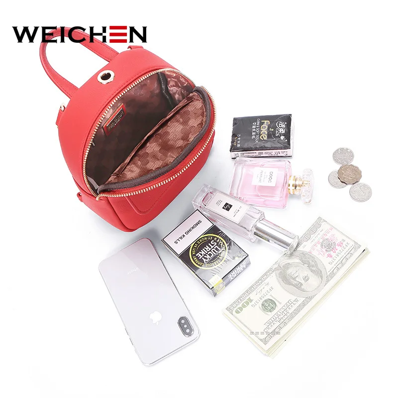 WEICHEN брендовый Дизайнерский Модный мини рюкзак женский кожаный