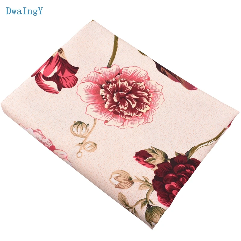 DwaIngY Цветочная серия хлопчатобумажная холщовая ткань для шитья Сделай Сам