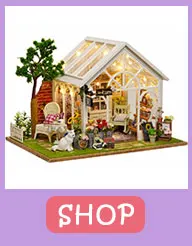 Собрать сделай сам игрушка кукла дом деревянный кукольные домики миниатюрный кукольный домик игрушки с мебель светодиодный свет, подарок на день рождения, A035