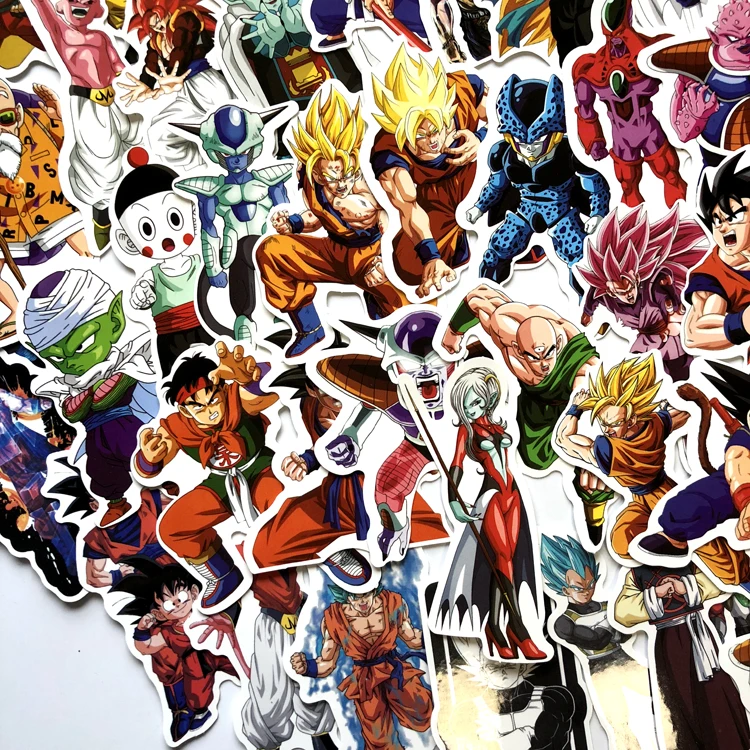 100 шт./лот аниме драконий жемчуг наклейки Супер Saiyan Goku наклейка для сноуборда