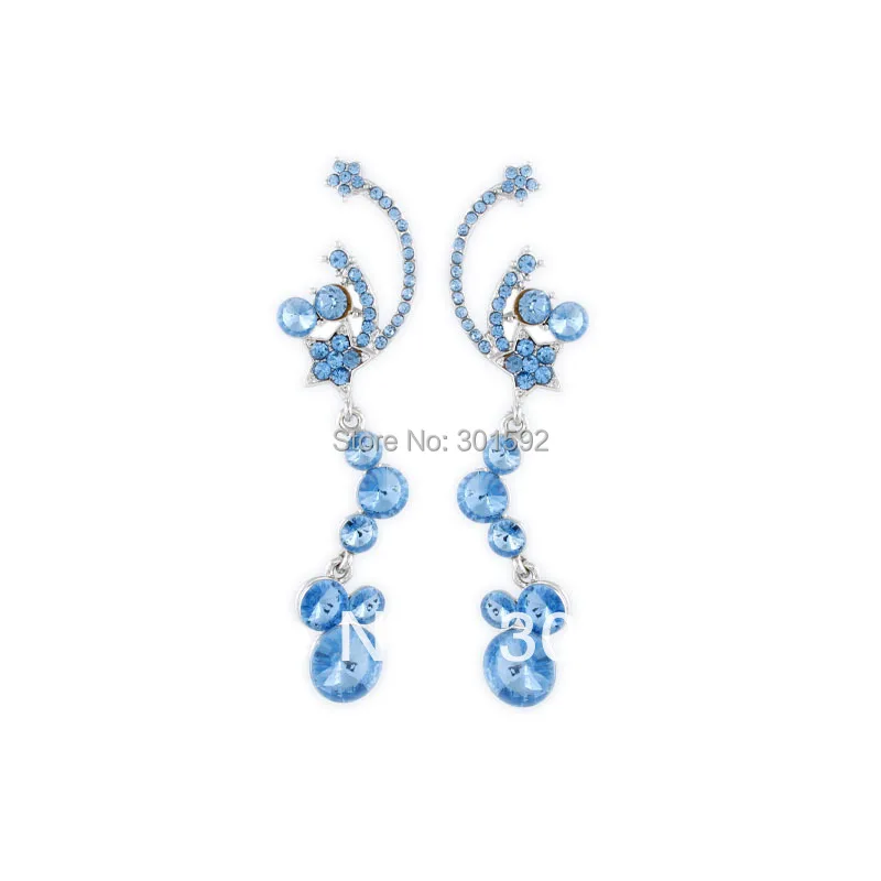 Модные Классические вентилятор серьги со стразами из сплава длинные модное