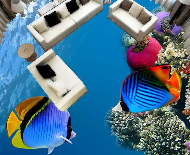 

3 d pvc flooring custom wall paper Marine reef fish in the sea world 3d bathroom flooring 3d wall mural wallpaper