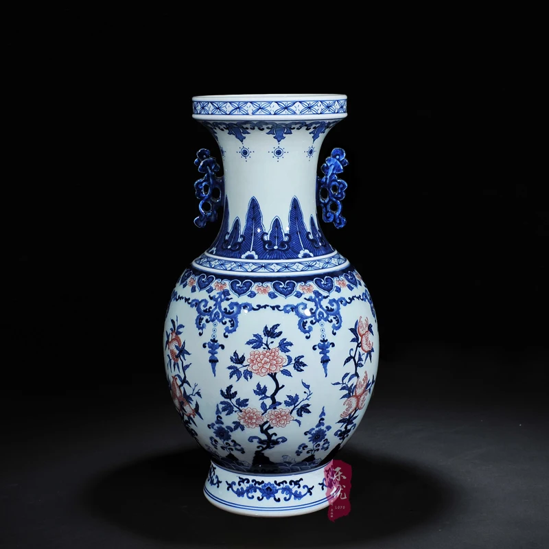 Керамическая антикварная ваза Jingdezhen украшения ручной росписи фарфоровая