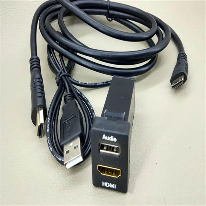 Отличное качество! Для Toyota RAV4 12V автомобильное зарядное устройство USB разъем + HDMI