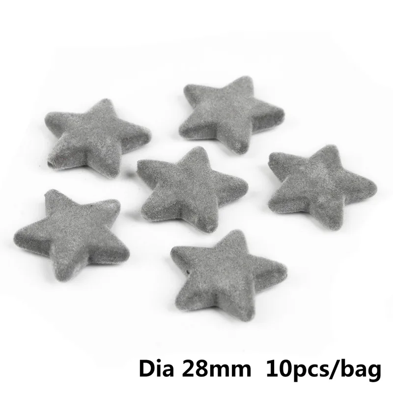 grey 10pcs 10 шт/Лот Акриловые в форме звезды бархатные бусины Шарм для пошив одежды DIY платье для танцев юбка украшения одежды - Цвет: grey 10pcs