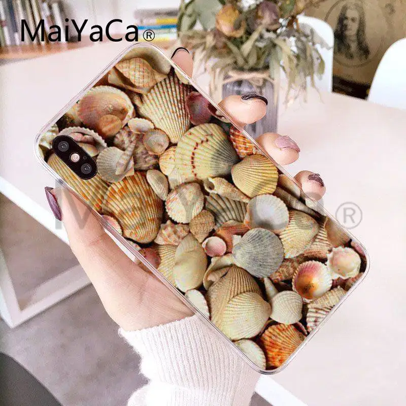 Чехол MaiYaCa для iphone 7 6 X ультра тонкий чехол телефона с морскими ракушками и