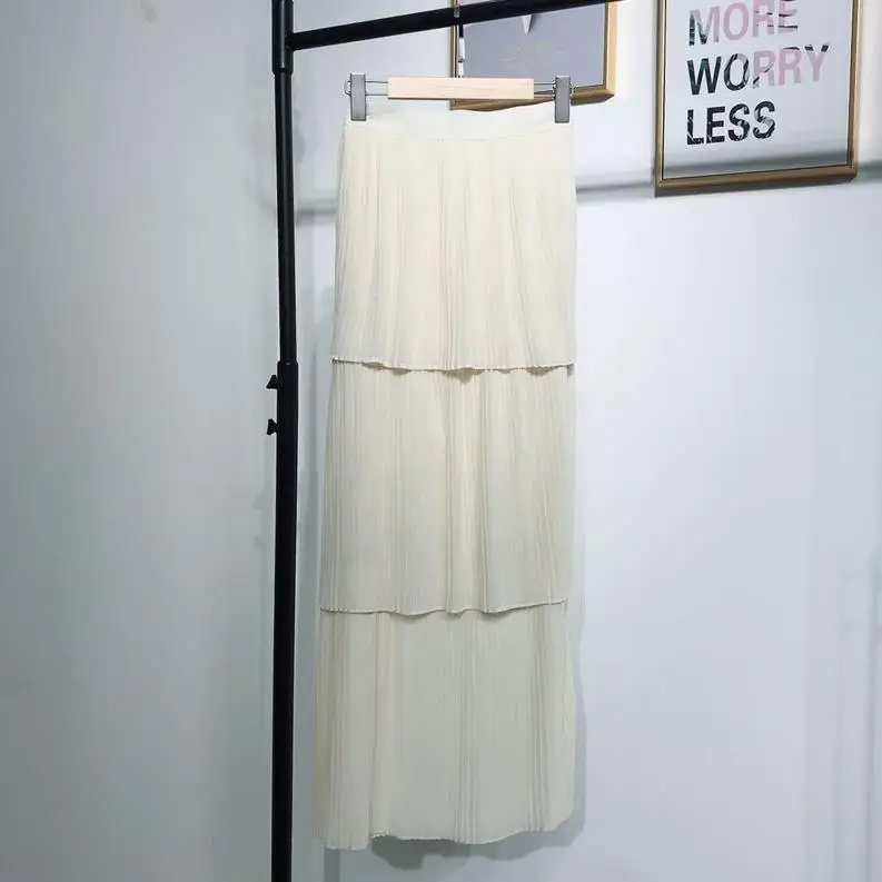 Beige skirt Абайя, Турецкая мусульманская юбка, женские мусульманские юбки, Ropa Turca Mujer Musulman, скромная одежда, вечерние длинные плиссированные тюлевые юбки - Цвет: Beige skirt