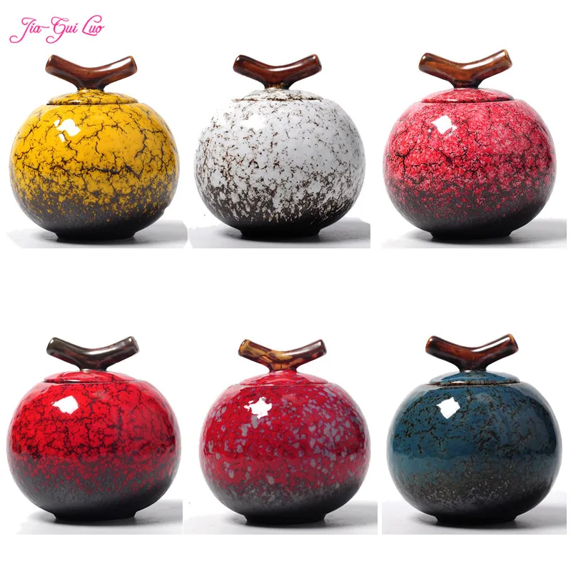 

JIA-GUI LUO Glaze Ceramic Tea storage box Sealed cans portable travel Tea Accessories Kitchen bar supplies Storage box D012