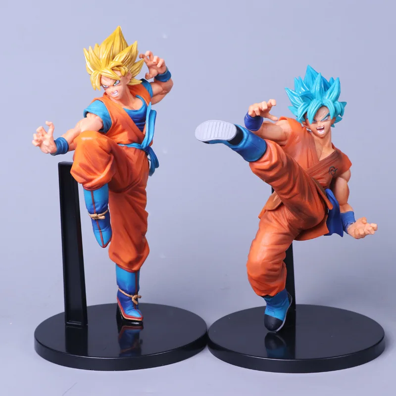 Houng Аниме Фигурка 20-24 см Драконий жемчуг Супер Saiyan Goku золото/Bule Hair ПВХ фигурка
