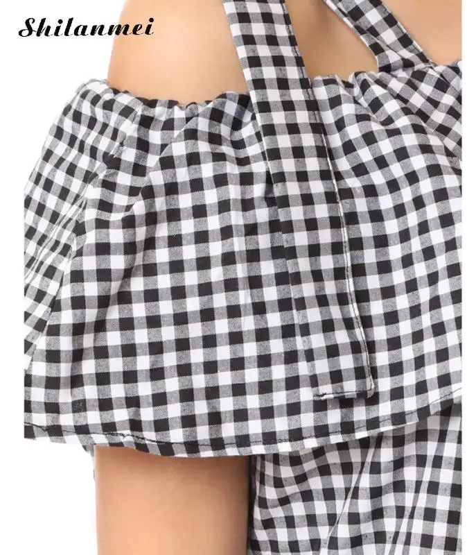 Хлопок Для женщин летние шорты рукавом черный белый Блузки для малышек пикантные