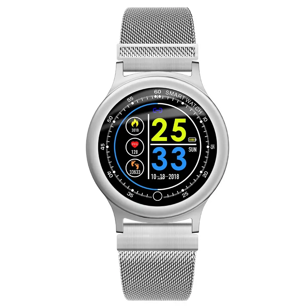 Silver Steel Умные часы TimeOwner Q28, мульти спортивный фитнес-трекер, шагомер, монитор сердечного ритма, SMS, напоминание, IP68 водонепроницаемый смарт-браслет - Цвет: Silver Steel