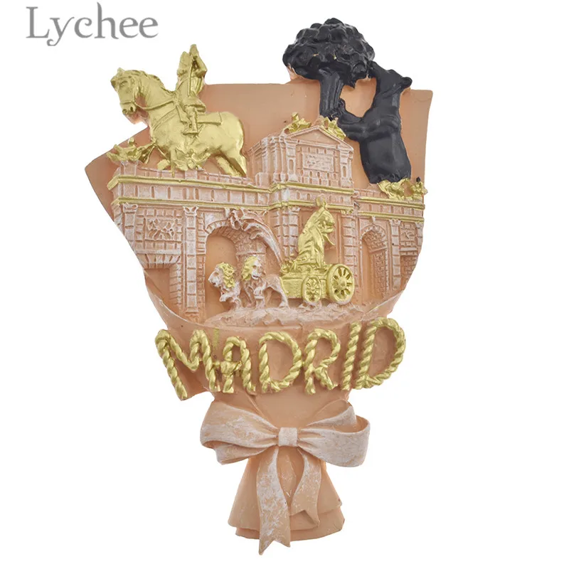 Lychee Life Испания Мадрид смола магнит на холодильник креативный 3D страна живописный
