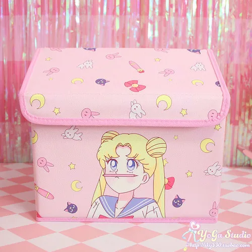 Мультяшная милая My Melody Cardcaptor Sakura Sailor Moon, косметичка для девочек, сумки для макияжа, игрушка, складная коробка для хранения, сумка-Органайзер - Цвет: Бежевый