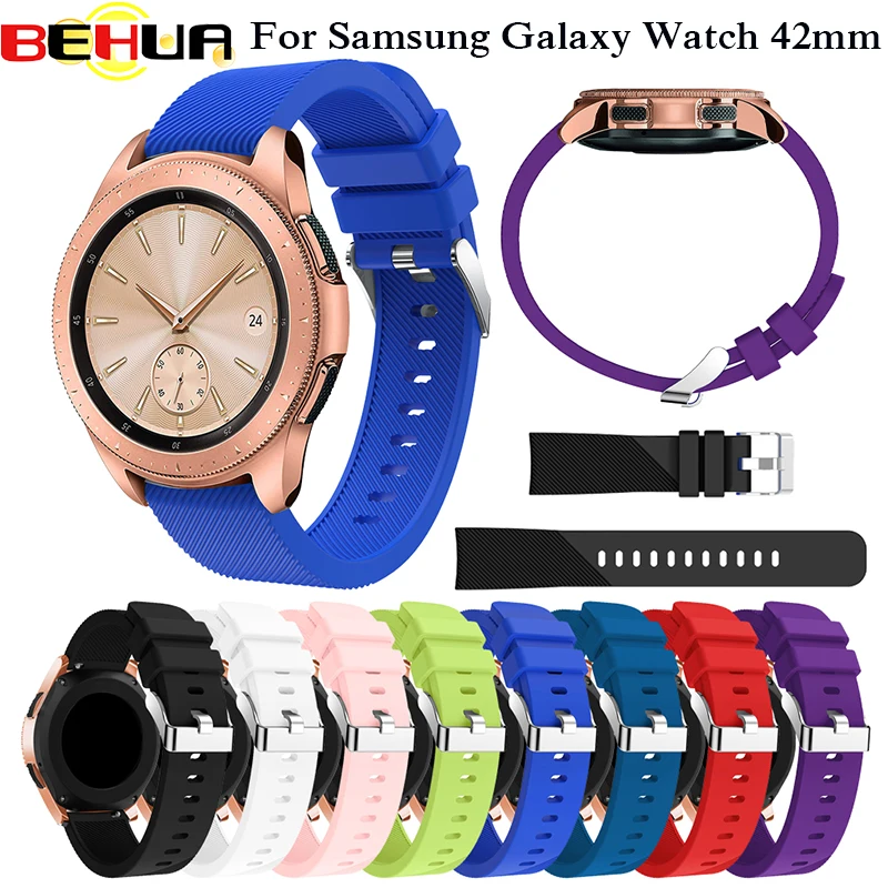 Ремешок силиконовый для Samsung Galaxy Watch 42 мм сменный спортивный браслет Gear Sport
