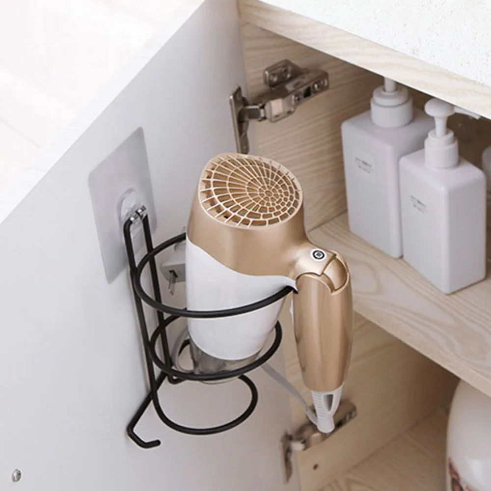 Держатель для сушки волос ванной комнаты настенный стеллаж органайзер хранения