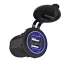 Автомобильное зарядное устройство с двумя USB-портами, 12 В, 24 В, 5 В, 4,2 А