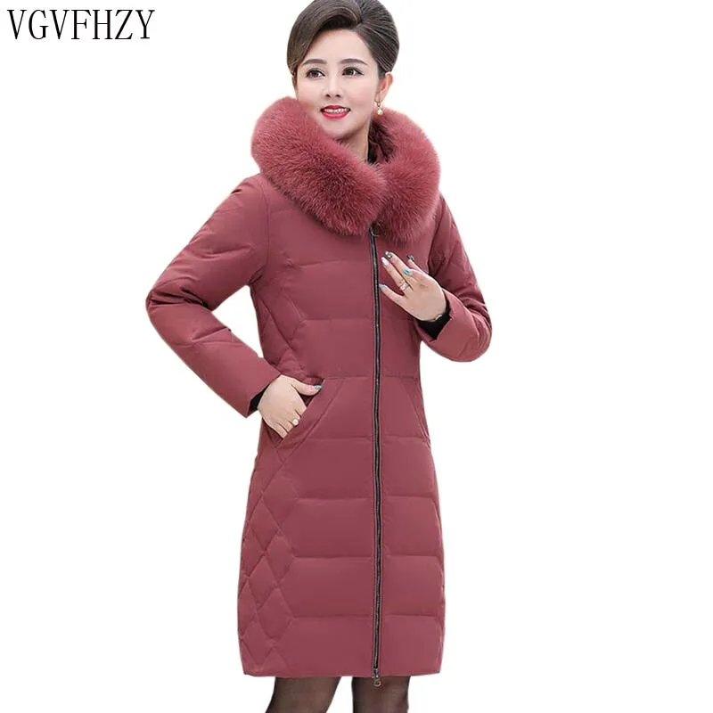 Зимняя размера плюс куртка для женщин среднего возраста женская теплая средней