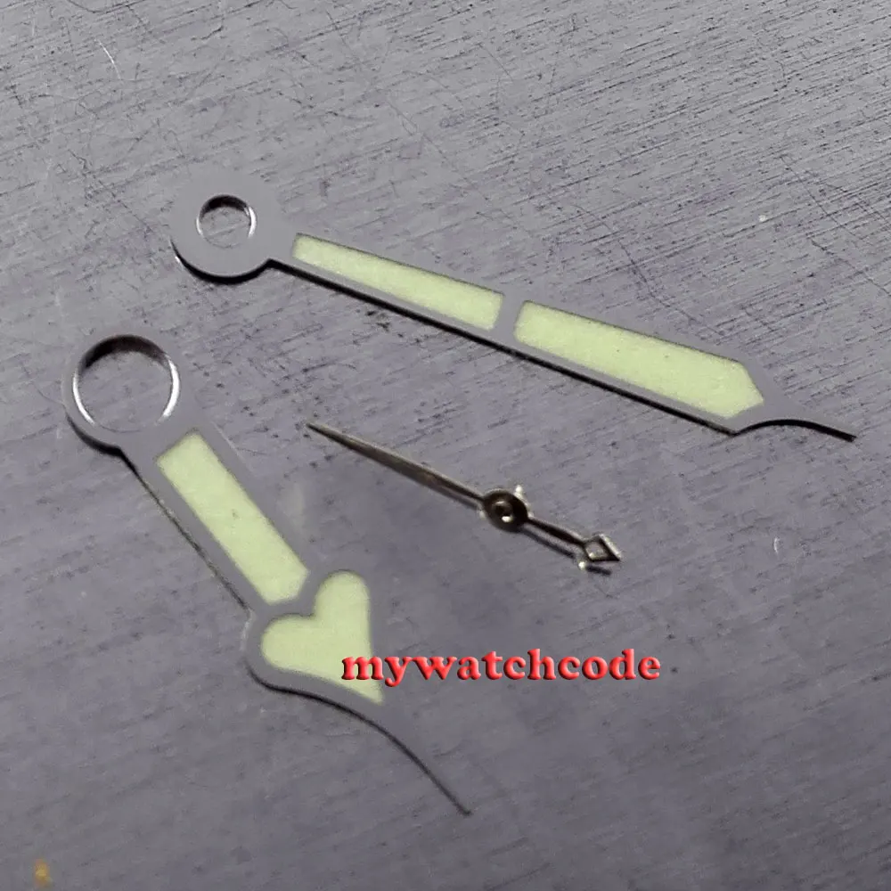 Серебряный обод зеленый светящийся пистолет руки подходят стиль 6497 6498 часы 07|watch